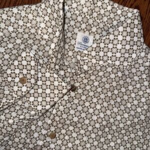Vanacore Napoli Linen Long Sleeve Button Up Shirt Men's M 15.5 39 Floral